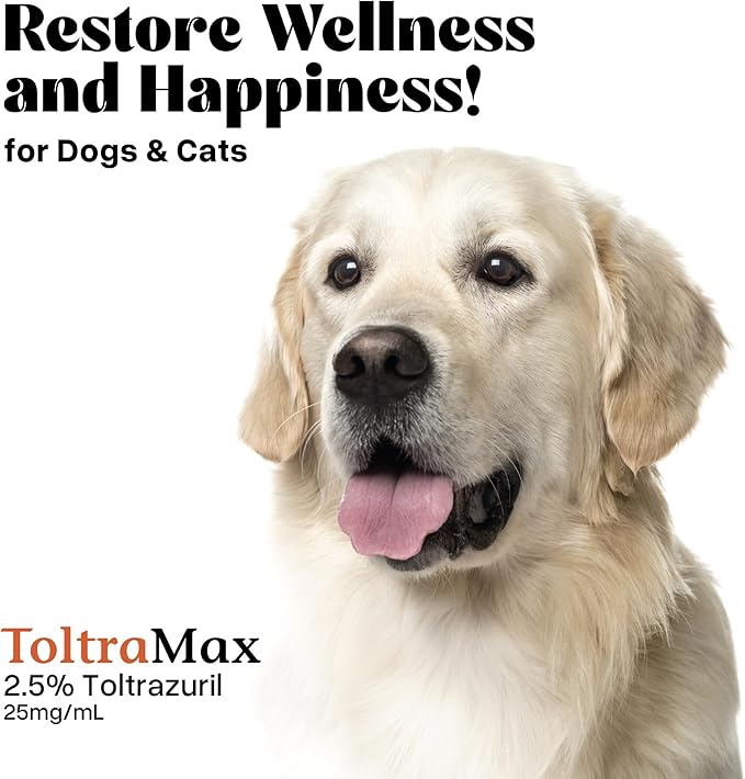 Toltrazuril 2.5% for Horses, Dogs, Cats, 240mL/8 Ounce, for Non-Food Chain Animals, Chicken