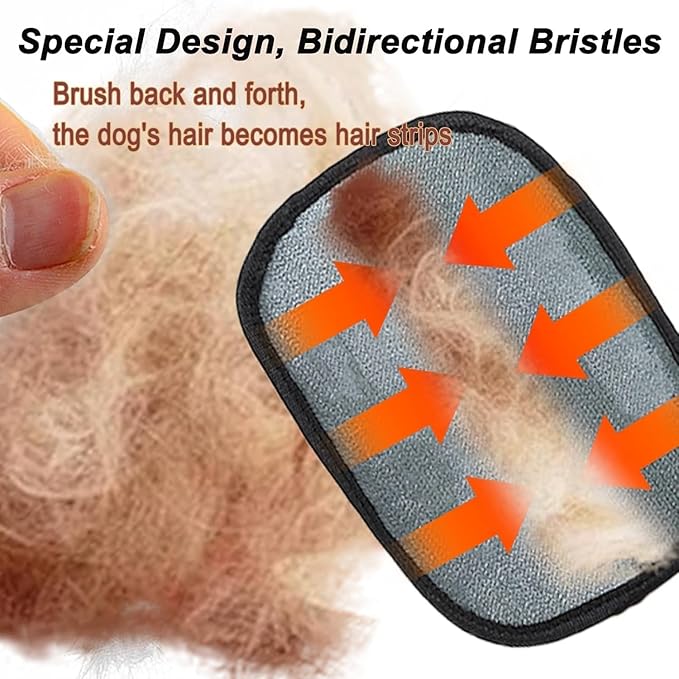 Morphcontainerpet Pet Hair Removal Gloves - Electrostatic Reusable for Cats & Dogs, Furniture, Carpet, Car Seats (1.2 oz) (2pcs)