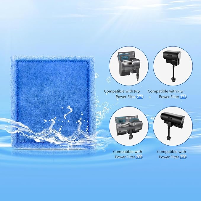 Aquarium Rite-Size C Filter Cartridges Compatible with PRO Power Filters 275/375,Power Filters 200/350 (6 Pack)