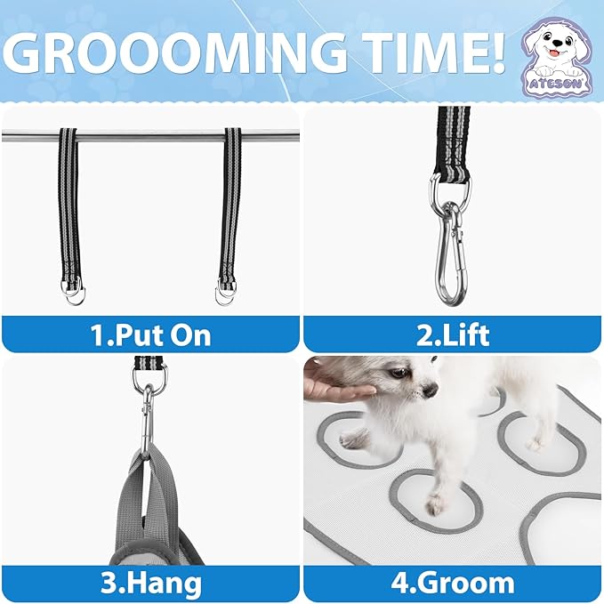 Pet Grooming Hammock Harness for Large Giant Dogs Nail Trimming, Dog Sling for Cutting Nails, Dog Hanging Holder Hanger with Nail Clippers, Nail File, Scissors XXXL