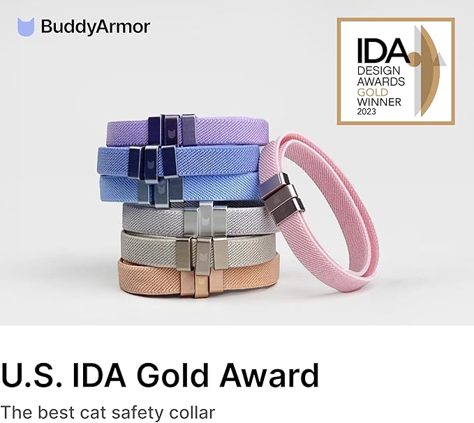 Safety Cat Collar - U.S. IDA Gold Awarding Design, Stretch Elastic Quick Release, Non Breakaway - Light Weight for Kitten, Neck Fit 7.8'-15.7' for All Small Large Cat,M(Alpine Green)