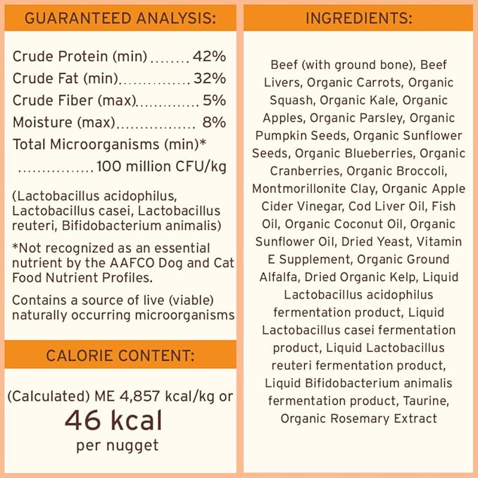 Primal Freeze Dried Raw Dog Food Nuggets, Beef, Complete & Balanced Meal, Also Use as Topper or Treat, Premium, Healthy, Grain Free, High Protein Raw Dog Food, 14 oz