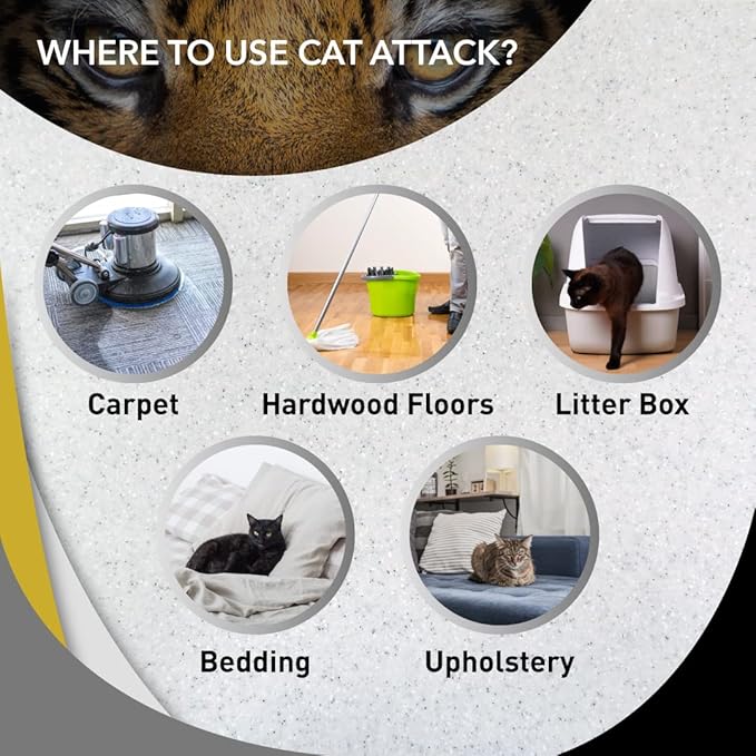 Odorcide Cat Attack Concentrate Odor Eliminator - Cat Urine Remover for Carpet & Upholstery - Litter Box Odor Eliminator - 16 oz