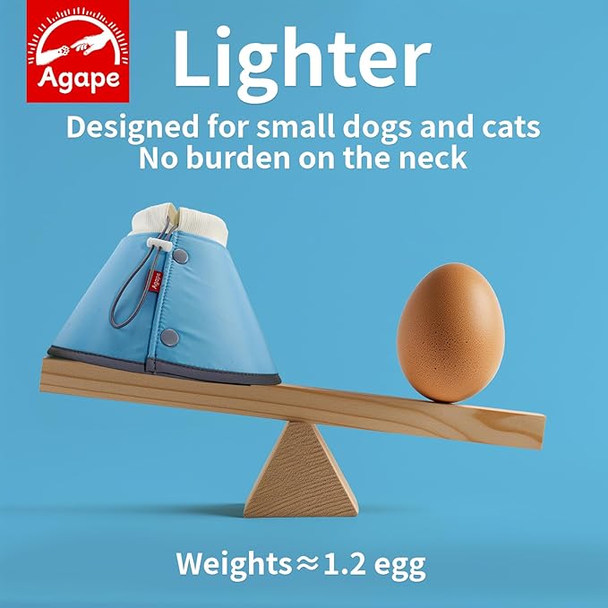 Agape Soft Dog Cone for Small Dogs & Cats, Comfy Dogs Recovery Collar After Surgery, Adjustable E Collar Alternative to Stop Licking, Protective Elizabethan Collars for Pup, Comfortable Dog Cones