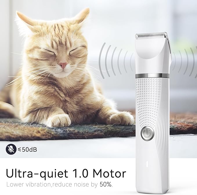 Cat Grooming Clippers Kit with Paw Trimmer, 3 in 1 Electric Pet Hair Trimmer Supplies for Thick Matted Hair, Heavy Coat Butt Shaver Cat Razor Fur Trimmer for Dogs at Home