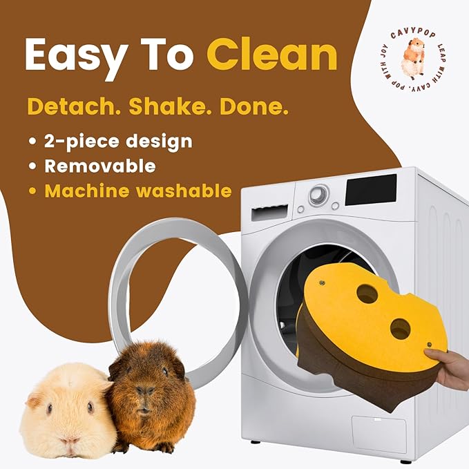 Guinea Pig Tunnels, Foldable Fleece Hideout Beds with Cheese-Hole Design, 2 Pack Modular Tunnel Set for Play and Rest, Brings Comfort and Enrichment to Guinea Pig Cages-Brown&Grey