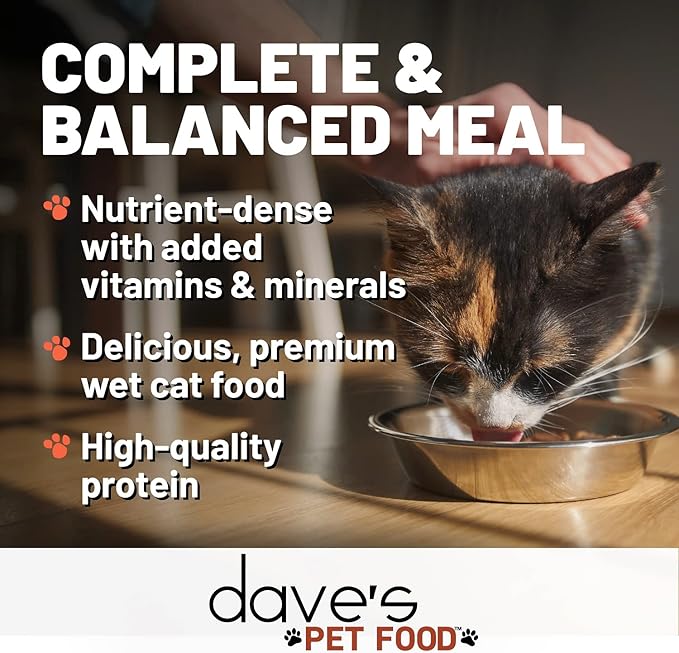 Dave's Pet Food Grain Free Wet Cat Food (Tuna Entree in Gravy), Naturally Healthy Canned, Added Vitamins & Minerals, 5.5 oz Cans (24 Pack)