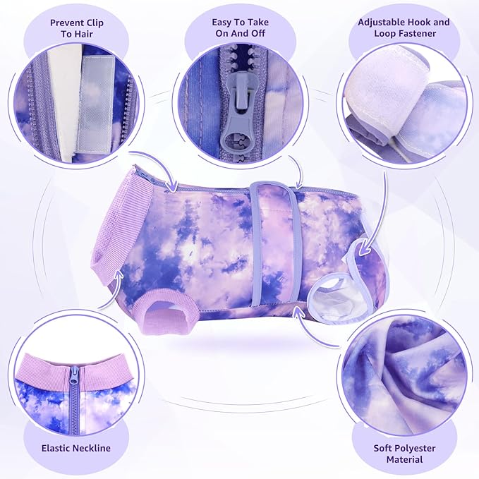 Lukovee Recovery Suit for Dogs, Zipper On Recovery Suit for Female Male Dog, Onesie Abdominal Wounds Cone E-Collar Alternative Prevent Licking Spay Recovery Suit (TPU,XS)