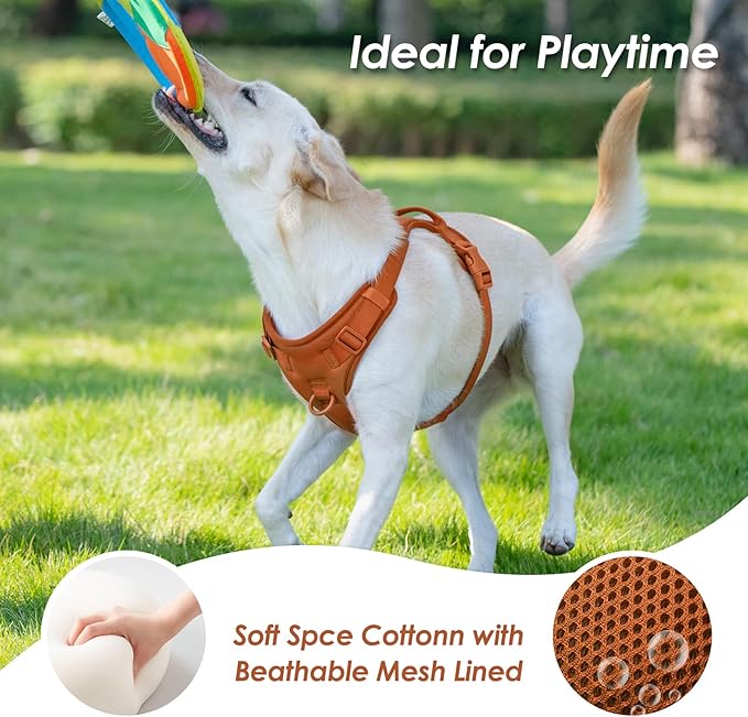 No Pull Dog Harness, Puppy Vest with Front Clip for Small Medium Large Sized Dog(Carmel Brown,M)