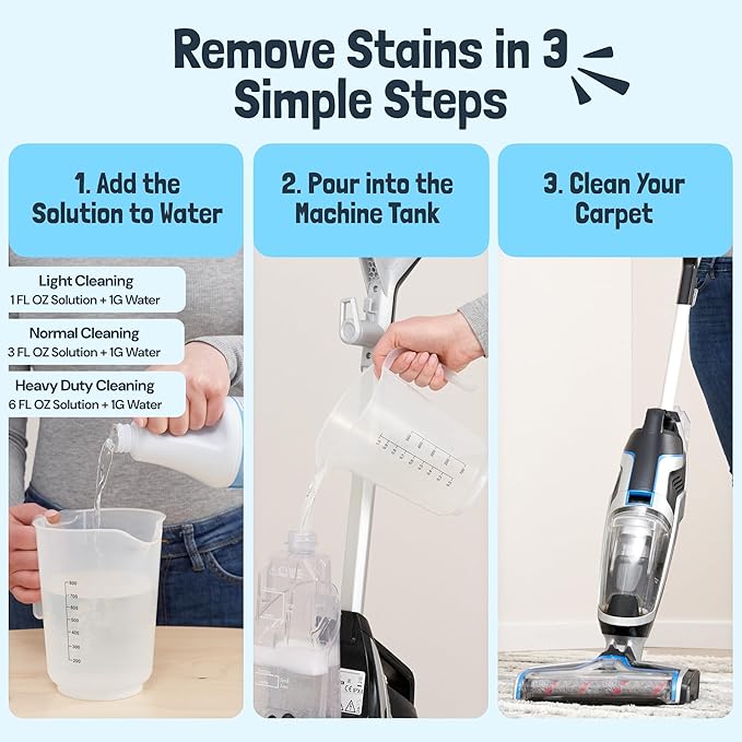 Sunny & Honey Carpet Cleaner Solution - 32 Fl Oz, Fresh Summer Scent - Rug Shampoo & Upholstery Cleaning Solution - Pet Odor Eliminator & Pet Stain Remover