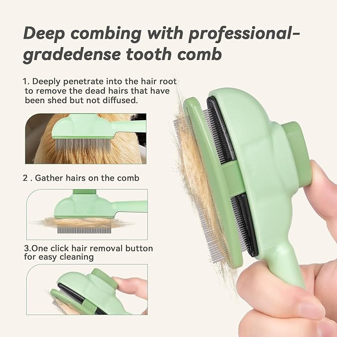 Pet Hair Removal Kit – Static Hair Removal Glove & Shedding Comb for Cats & Dogs, Removes Hair from Clothing, Furniture, Carpets & Bedding, Tackles Tangles, Fleas & Dander