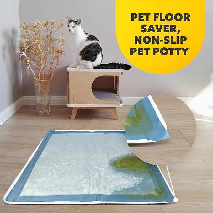 TidyFriend Dog Pee Pad Holder Tray Fits for 24” x 24” Wee Wee Pee Pads - Stable Grip, Raised Edges, Quick-Wipe Silicone Surface Dog Potty Tray Holder for Indoor Flooring Protection (White)