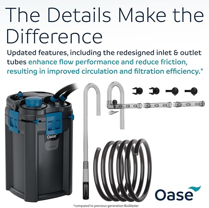 OASE BioMaster 2 Thermo 250 Canister Filter for Aquariums – External Aquarium Filter with Built-in Heater – EasyClean Pre-Filter, Quiet Operation – Freshwater & Saltwater, Up to 70 Gallons