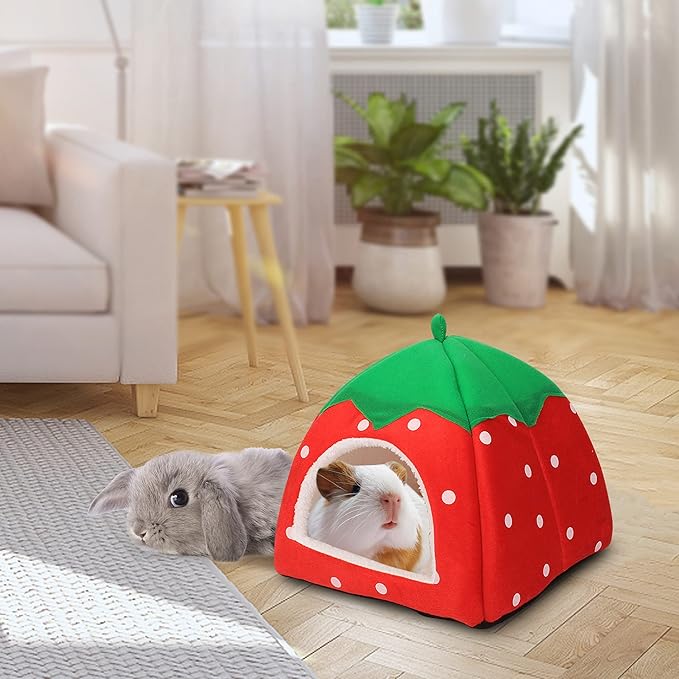 Guinea Pig Hideout Bed Rabbit House Cave Accessories Cozy Hide-Out for Bunny Hedgehog Ferret Chinchilla&Other Small Animals