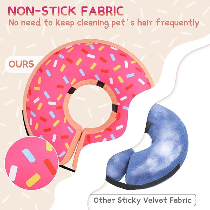 Supet Inflatable Dog Cone Collar Alternative After Surgery, Doggie Neck Donut Collar Recovery ECollar for Post Surgery, Soft Dog Cone for Small Medium Puppies Cats
