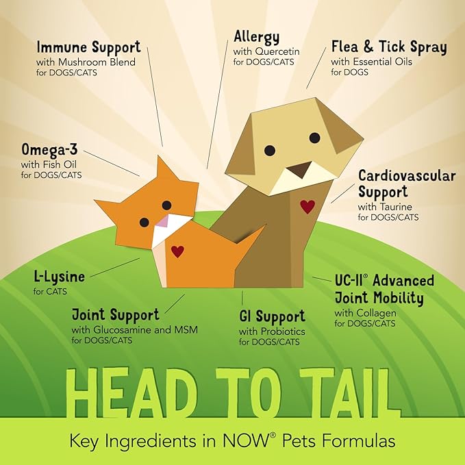 NOW Foods® Pets, UC-II® Advanced Joint Mobility for Dogs and Cats, Veterinarian formulated, Help Maintain Cartilage and Connective Tissue*, 60 Chewable Tablets (60 Grams)