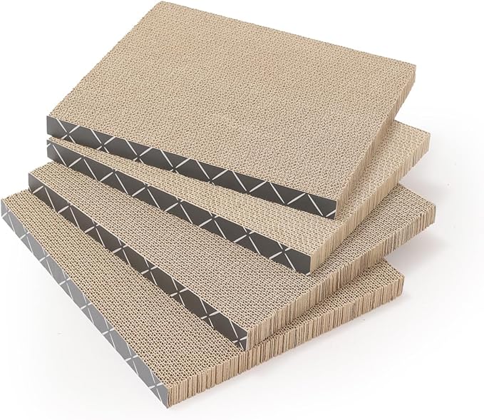 HIDE & SCRATCH Cat Scratcher Pad Pack; Cat Scratch Pad Refills for Hide & Scratch Scratcher Box (4 Count)