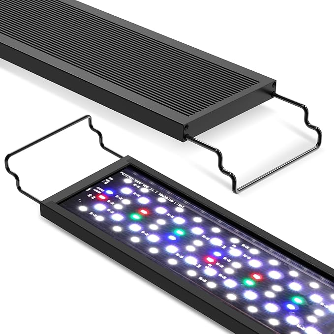 hygger Sun Moon LED Aquarium Light, Full Spectrum Fish Tank Light Day-Night Dual Timer, Adjustable 6 Timer 10 Brightness 8 Colors for Planted Freshwater Tank (20W for 18~24in Long Tank)