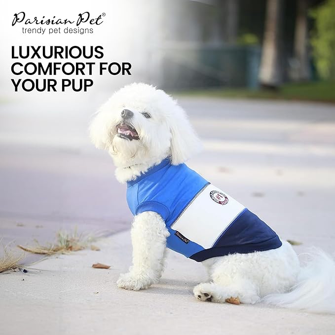 Parisian Pet Embroidered 'Worlds Champion' Sleeveless Dog Tank Top - Lightweight Color Block Tee - Machine Washable for Large Dogs