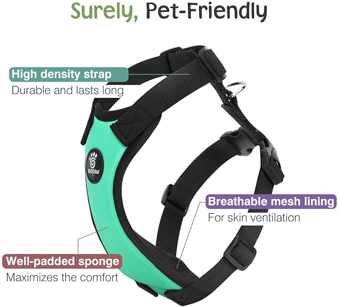 Dog Seat Belt, Safety Vest Dog Car Harness with Adjustable Buckle Dog Seat Belt for Vehicle Nylon Pet Safety Seat Belts Heavy Duty(S, Lake Blue)