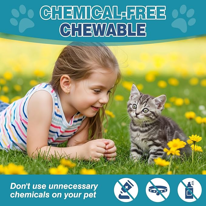 Chewable Flea Treatment for Cats Flea and Tick Prevention for Cats Chewables Fleas Chewables for Cat of All Breeds and Ages 300 Chewable Tablets