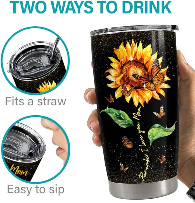 SANDJEST Tumbler for Mom 20oz Stainless Steel Insulated Tumblers Coffee Travel Mug Cup Gifts for Moms Mommy Mothers Mama Gift for Birthday Christmas