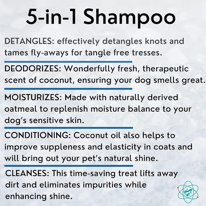 Gallon Bottle 5 in 1 Dog Shampoo for Itchy Skin - Sensitive Skin Dog Shampoo for Smelly Dogs - Dog Shampoos & Conditioners - Made in The USA