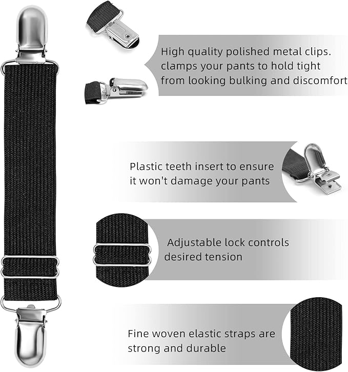 Adjustable Boot Straps Pant Stirrups Clips Boot Clips