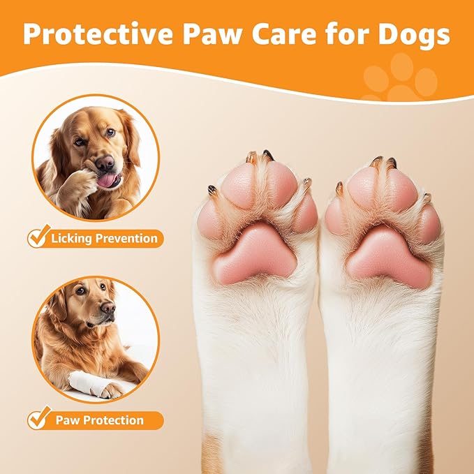 LOOBANI Dog Socks to Prevent Licking Paws - Dog Socks for Hardwood Floors Anti Slip for Traction Control - Dog Grippy Socks for Senior Dog Small Medium Large Dogs on Tile Floors, Caramel L