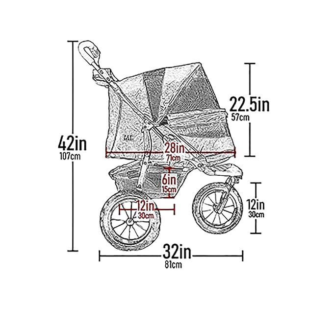 Pet Gear No-Zip Jogger Pet Stroller for Cats/Dogs, Zipperless Entry, Airless Tires, Easy One-Hand Fold, Cup Holder + Storage Basket, Navy