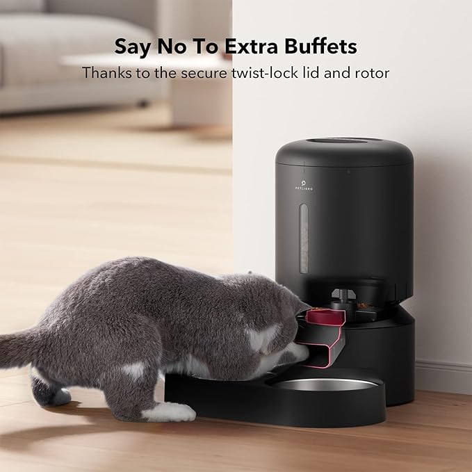 PETLIBRO Automatic Cat Feeder, Automatic Cat Food Dispenser with Freshness Preservation, Timed Cat Feeders with Low Food Sensor for Dry Food, Up to 6 Meals Per Day, Granary Pet Feeder for Cats/Dogs
