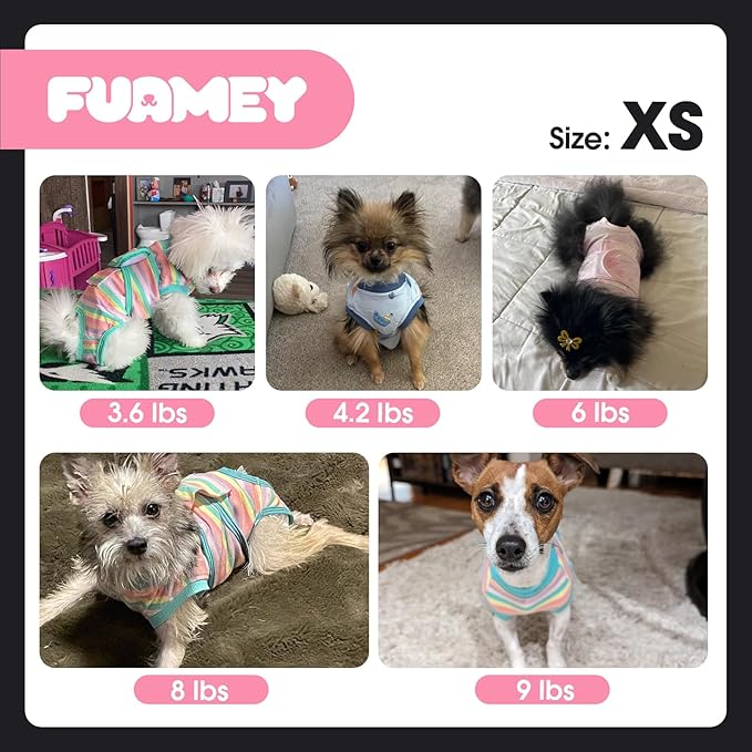 FUAMEY Recovery Suit for Dogs After Surgery,Soft Breathable Dog Bodysuit E-Collar & Cone Alternative Surgical Suit,Male Female Dog Neuter Spay Suits Anti Licking Wounds Onesie Brown Leopard XS
