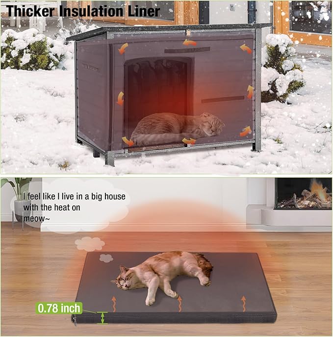 GUTINNEEN Dog House Insulated Outdoor Dog Kennel with Liner for Winter