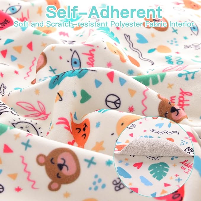 27.6" Cat Grooming Wrap, Cat Wrap for Cutting Nails, Self-Adherent Fabric Wrap for Cats, Cat Burrito Wrap Anti-Scratch, Anti-Escape, Multifunctional Swaddle Wrap Pet Tool (Panda, X Large)