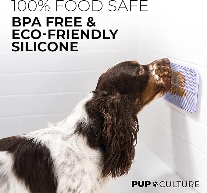 Pup Culture Dog Lick Mat for Dogs (2 Pack), Feeding Pad for Anxious Pets Plus 4 Different Puzzles for Mental Stimulation for Dogs - Supports Mental, Dental, and Digestive Health - Heavy Duty