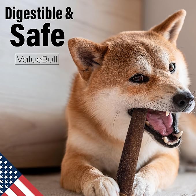 ValueBull USA Collagen Sticks for Dogs, 6 Inch Medium Chews, Natural Long-Lasting Dog Treats, 100 Count Bulk Pack - Promotes Joint, Skin & Coat Health with Glucosamine and Chondroitin