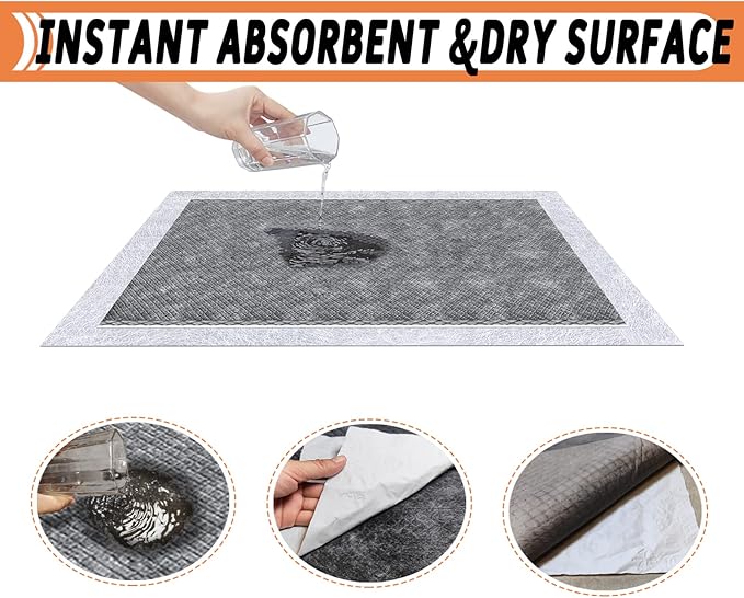 Guinea Pig Bedding, Disposable Guinea Pig Cage Liners, Charcoal Odor Controlling Absorbent Waterproof Pee Pads for Rabbits, Hamster and Other Small Animals. 24''x47''(for Midwest),10 Count