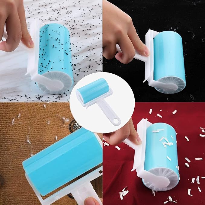 Washable Reusable Lint Roller 3 Pack, Portable Travel Sticky Dog Cat Hair Remover Cleaner with Cover Include Medium and Mini Size for Clothes, Pet Hairs, Carseats