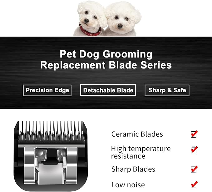 10 Blades Dog Grooming Blades Compatible with Andis/Oster A5/Wahl KM-10 Series Dog Clippers,Detachable Clipper Replacement Blade,Black (6PCS Black-#10+30+3FC+4FC+5FC+7FC)