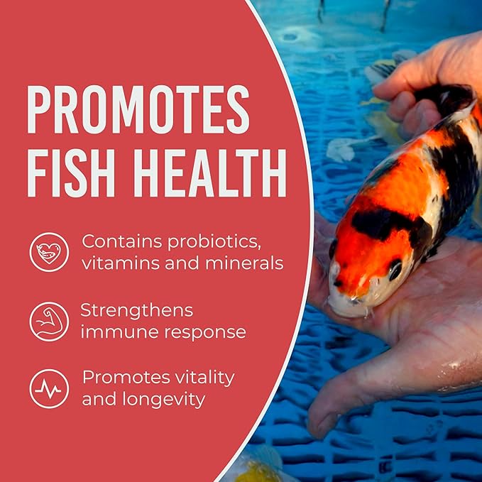 Blue Ridge Koi Fish Food 50lb - Koi Food Large 3/16" Growth Formula, Goldfish Food, Premium Fish Food for Ponds, Ponds Fish Food, Floating Pond Pellets