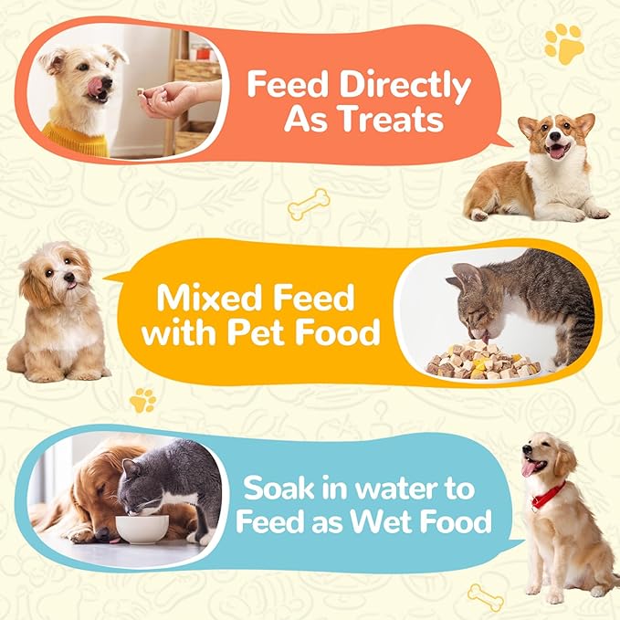 Freeze-Dried Pumpkin Treats for Dogs & Cats – High Fiber, Single Ingredient Natural Snacks for Digestion & Gut Health, Healthy Food Toppers, 1.58 oz