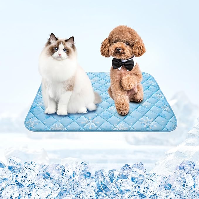 Homimp Dog Cooling Mat, 19.5" x 27.5" Thicken Self-Cooling Mat for Dog&Cat,Internal Waterproof& Endothermic,Washable Pet Ice Cool Pad Blanket,Pet Sleeping Pad for Indoor Outdoor in Summer, Non-Toxic
