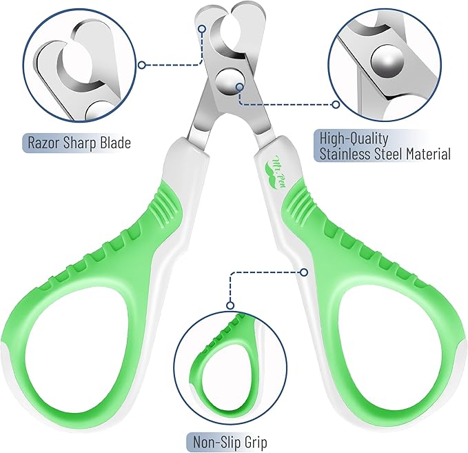 Mr. Pen Cat Nail Trimmer, Spring Green & White, Cat & Dog Nail Clipper