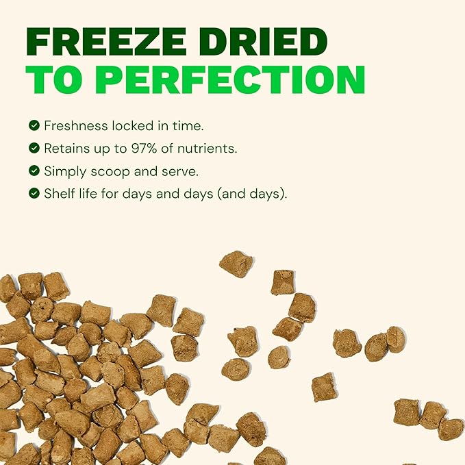 Get Joy Gut Health Fresh Freeze Dried Raw Meal, Chicken Recipe, 16 Ounce Bag, Dog Food for Dogs of All Breeds and Life Stages, PhD Animal Nutritionist Formulated, Made in USA