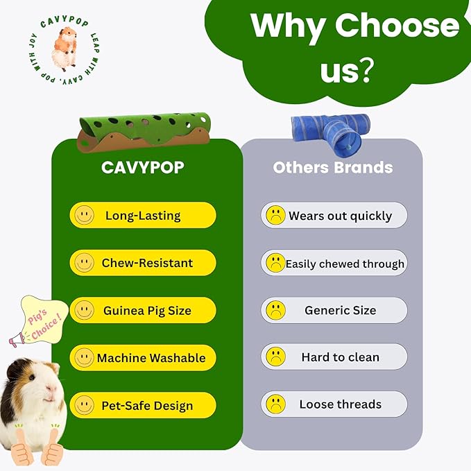 Guinea Pig Tunnel Foldable Fleece Hideout Tube with Cheese-Hole Design Soft Cozy Hideaway for Guinea Pig Cage Corner Indoor Play and Napping-Green