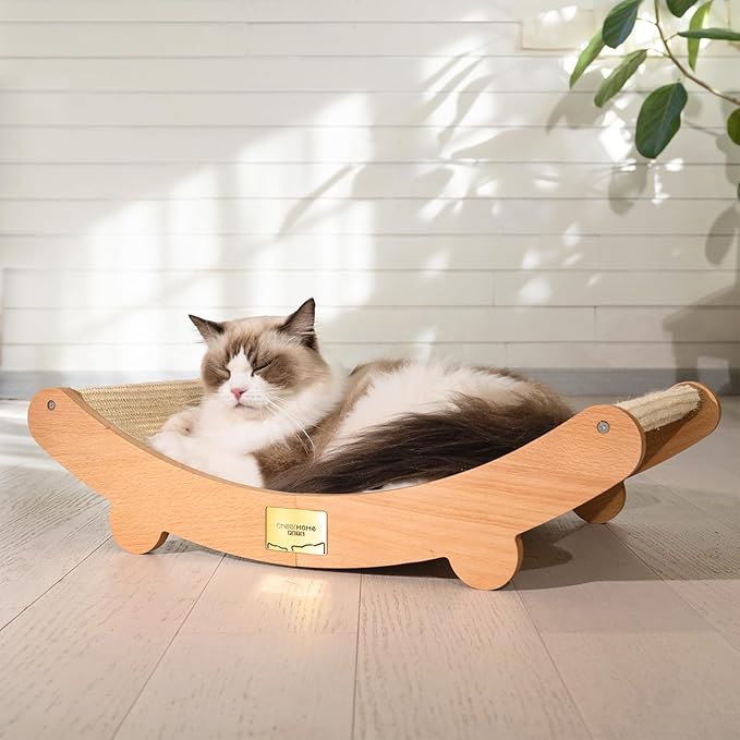 Sisal Cat Scratcher Bed for Indoor Cats Hammock for Scratching Pad Cat Chair Nartural Sisal Cat Scratch Post for Large Cat Scratcher Lounge(Large)