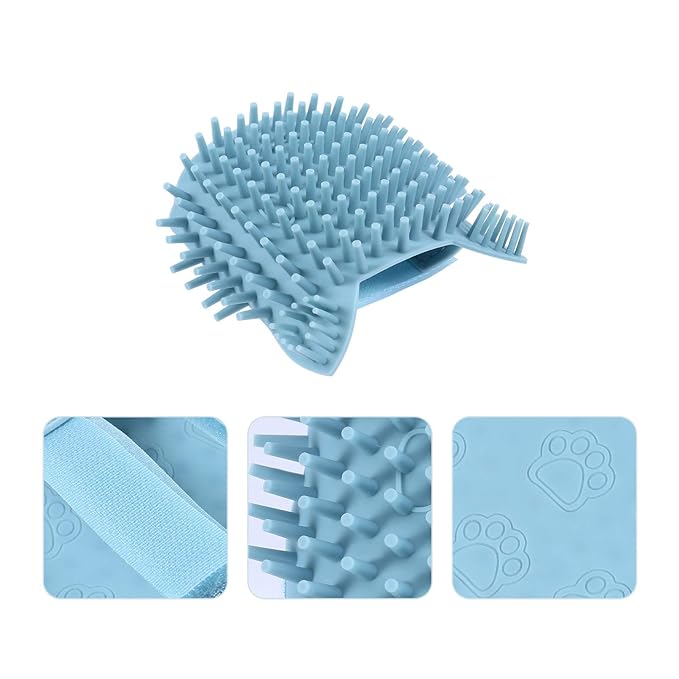 Scicalife Cat Self Groomer Cat Brush Wall Corner Massager Tool Silicone Cat Face Scratcher Medium