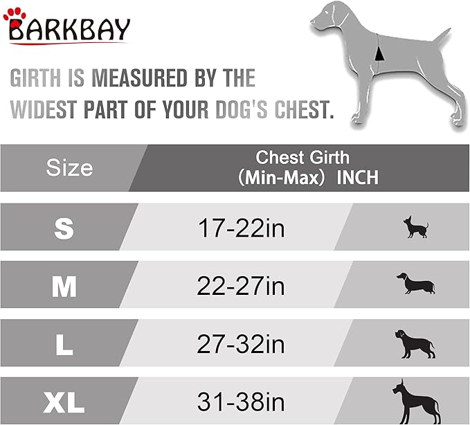 BARKBAY No Pull Dog Harness Front Clip Heavy Duty Reflective Easy Control Handle for Large Dog Walking(Red,S)