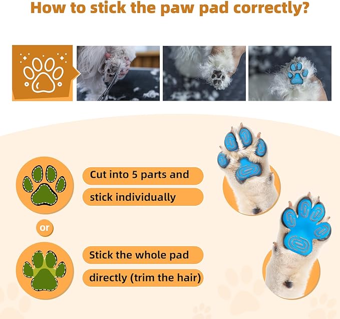 Non-Slip Dog Paw Protector Pads for Senior Dogs, Dog Paw Adhesive Pads on Hardwood Floor,Senior Dog Essentials with Strong Traction,Dog Grippers,Blue,12 Sets 48 pc XL