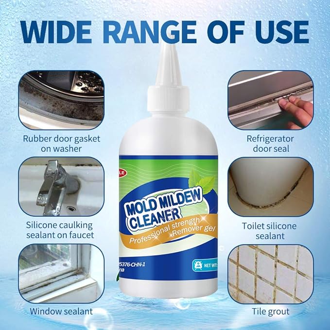 Mold Mildew Cleaner Gel Household Cleaner for Wall Tiles Grout Sealant Bathroom Cleaning Home Kitchen Sinks Cleaning - 8 Fl.Oz(Pack of 1)